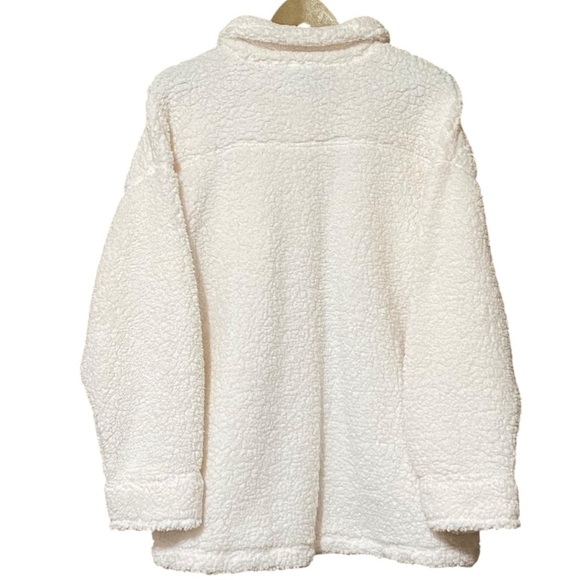 32 Degrees Heat Cozy Fleece Shirt Jacket Women's XL/XXL Cream Soft Oversized NWT - Picture 4 of 11